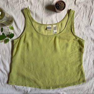 Sheer tank top loose boxy lime green pastel